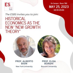 Photo of Flagship Event of Economic Society for Bocconi Students (ESBS) called Historical Economics as the New “New Growth Theory”