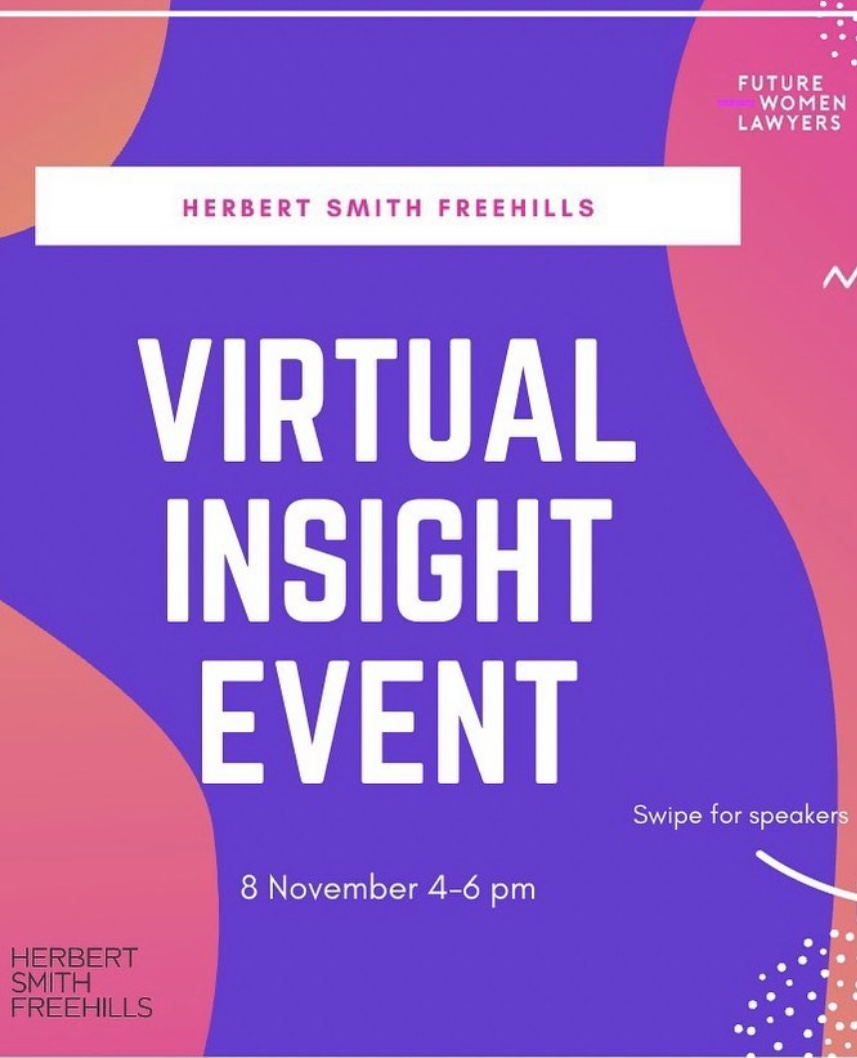 Photo of Flagship Event of Future Women Lawyers called Herbert Smith Freehills Virtual Insight Event