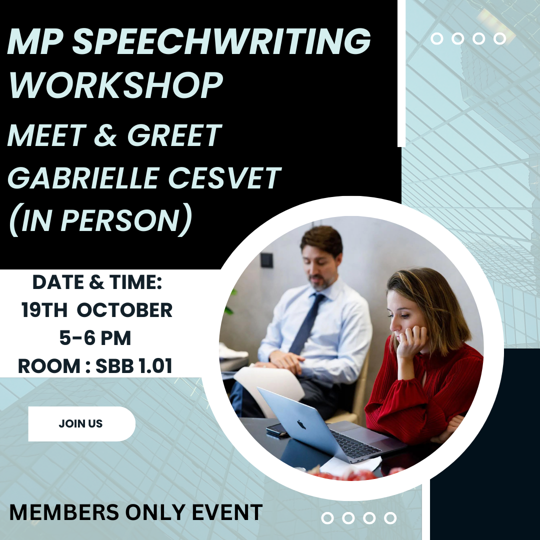 Photo of Flagship Event of Leicester Politics Society called MP Speechwriting workshop 
