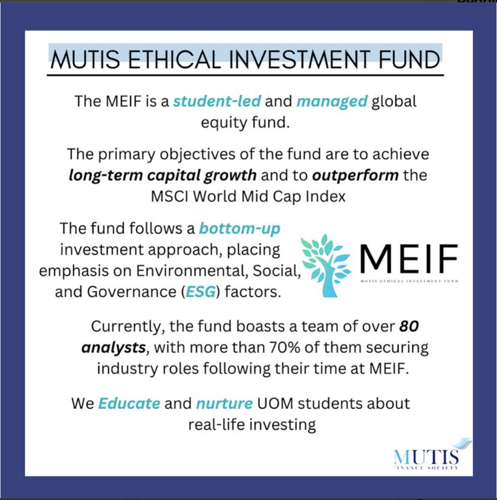 Photo of Flagship Event of MUTIS Finance Society called MUTIS Ethical Investment Fund